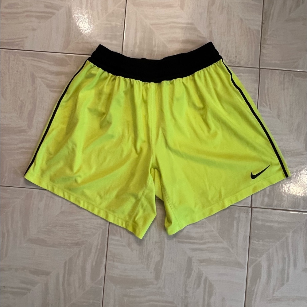 Nike Women’s Dri-Fit Bright Yellow with Black Accents Athletic Shorts